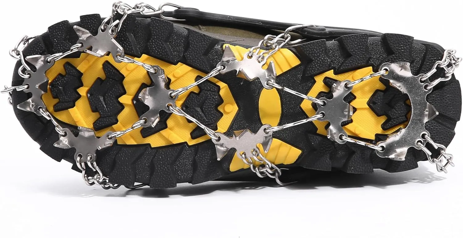 26 Stainless Steel Spikes crampons for Hiking Boots Men and Women Not Slipping on The ice Surface Stainless Steel Anti Slip ice Claws Cold Resistance -45