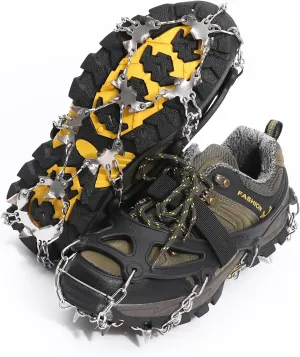 26 Stainless Steel Spikes crampons for Hiking Boots Men and Women Not Slipping on The ice Surface Stainless Steel Anti Slip ice Claws Cold Resistance -45
