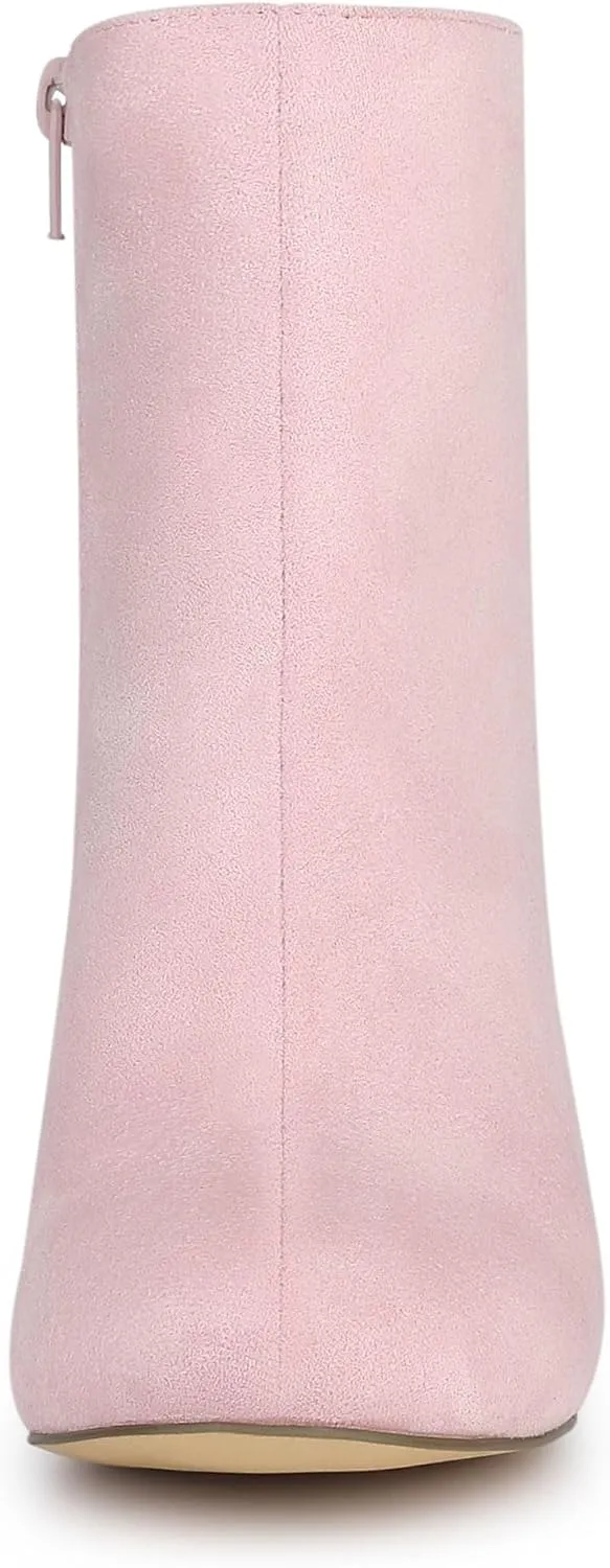 Allegra K Women's Round Toe Chunky Heel Ankle Boots