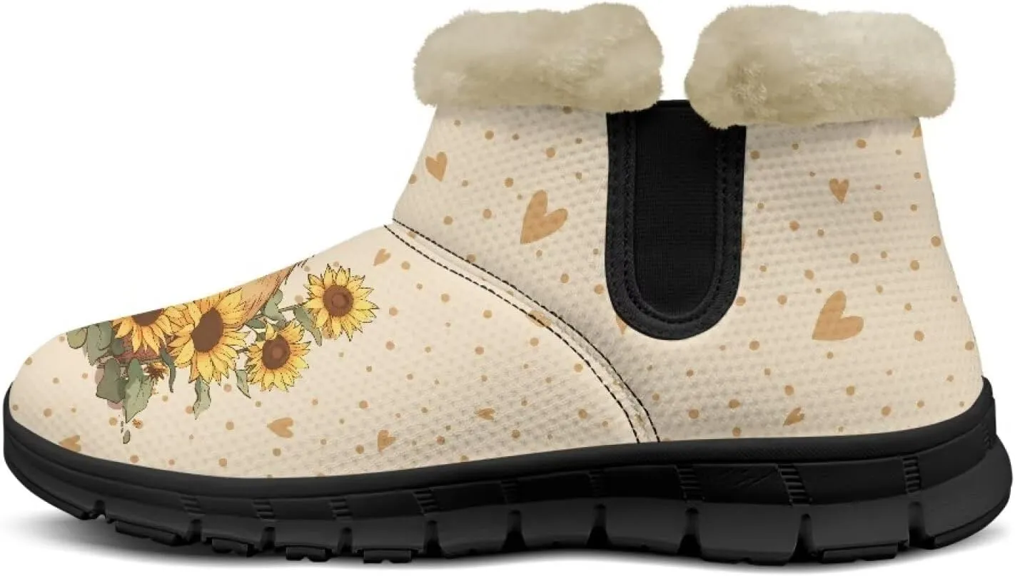 Binienty Warm Snow Boots for Women Winter Slip On Ankle Booties for Outdoor Travel