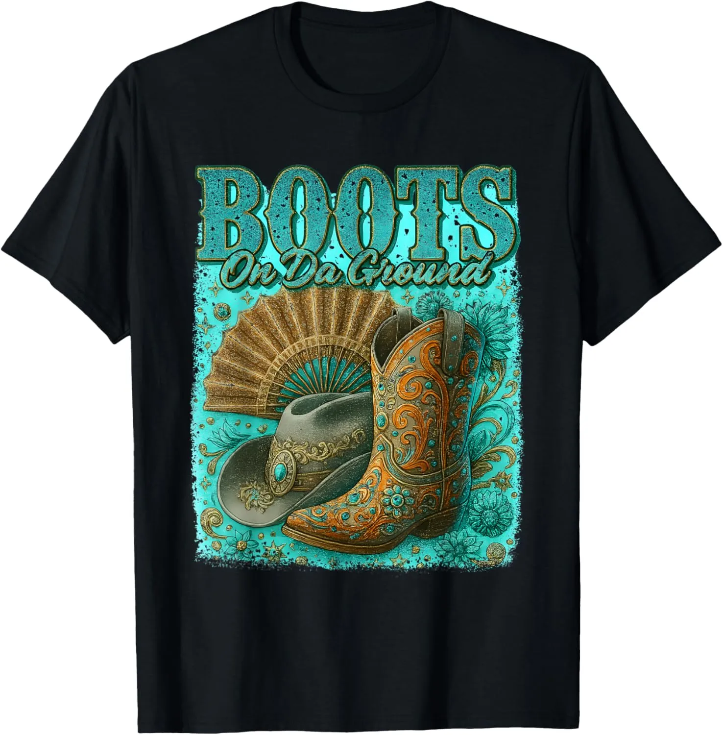Boots On Da Ground Western Cowboy Boots Dancing Queens T-Shirt