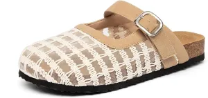 Breathable Woven Flat Sandals for Women – Adjustable Hook-and-Loop Straps with Metal Buckle, Lightweight Mesh Summer Shoes for Beach Walks, Vacations & Casual Outfits
