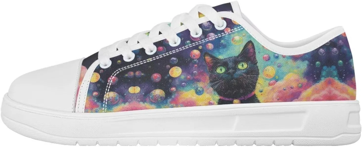 Canvas Shoes for Women Low Top Casual White Black Sneakers Womens Lace Up Fashion Comfortable Walking Shoes