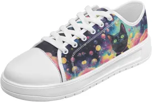 Canvas Shoes for Women Low Top Casual White Black Sneakers Womens Lace Up Fashion Comfortable Walking Shoes