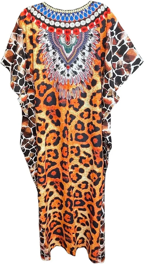 Chic Pullover Kaftan Summer Dresses for Women Provide Sunblock as Swimsuit Cover up