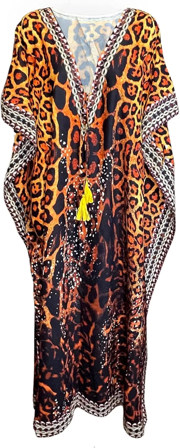 Chic Pullover Kaftan Summer Dresses for Women Provide Sunblock as Swimsuit Cover up