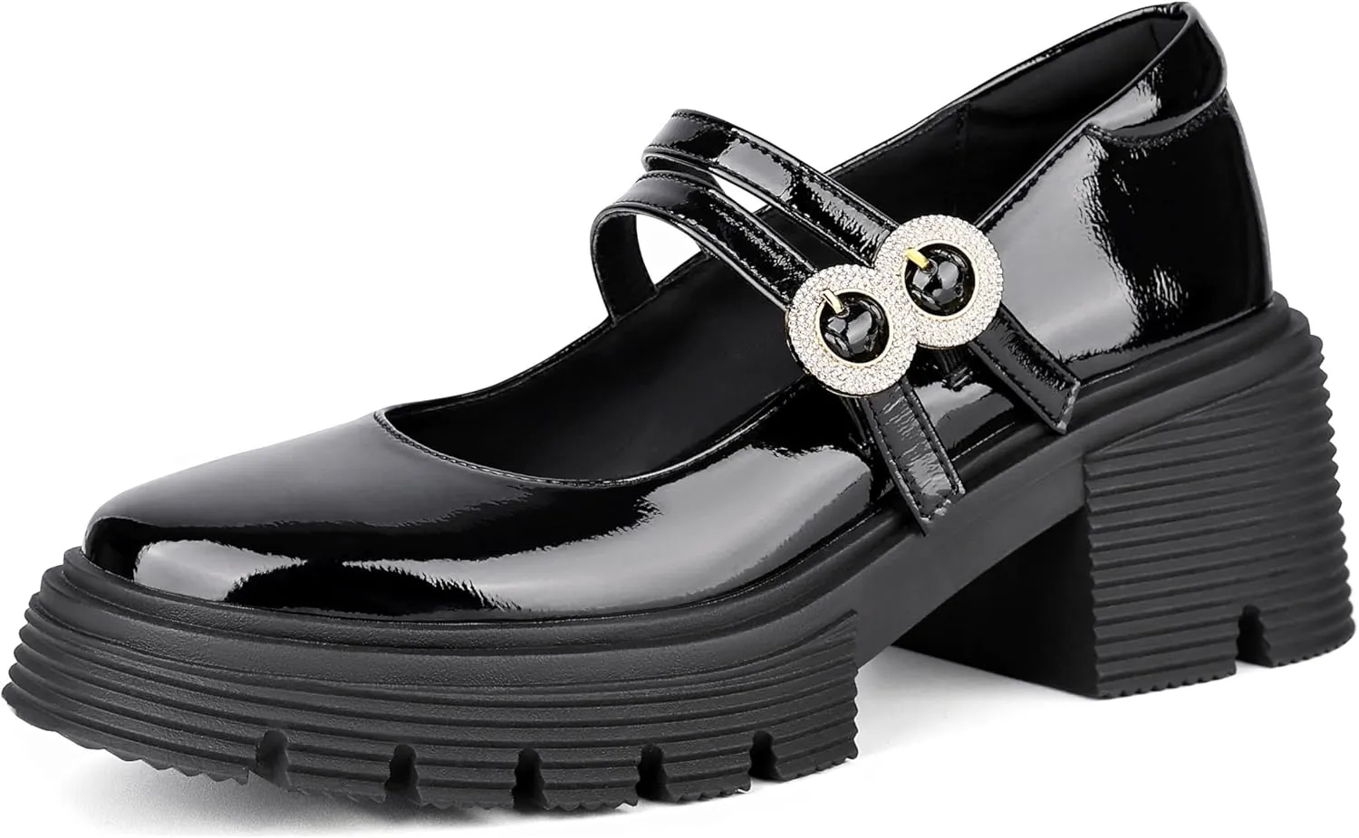 CouieCuies Women Mary Jane Heels Platform Comfortable Chunky Court Shoes Ankle Strap Mary Janes Pumps Lolita Shoe School Business