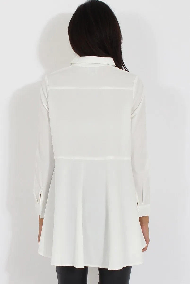 Dipped White Cutting-edge features Hem Shirt - Paloma Time-saving