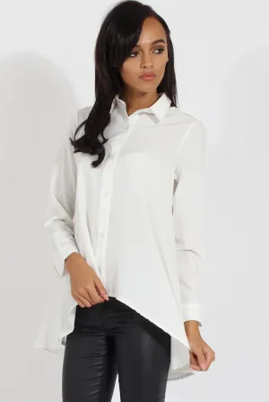 Dipped White Cutting-edge features Hem Shirt - Paloma Time-saving