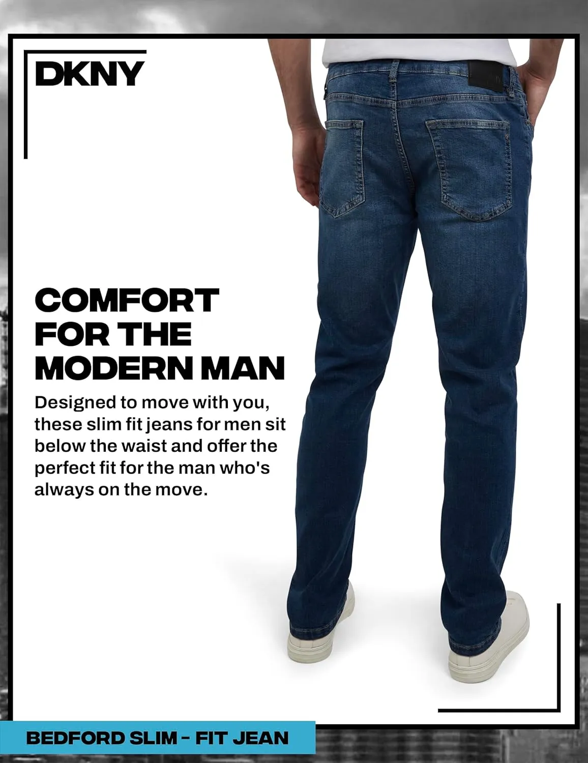 DKNY Men's Jeans - Bedford Stretch Denim Slim Fit Jeans for Men