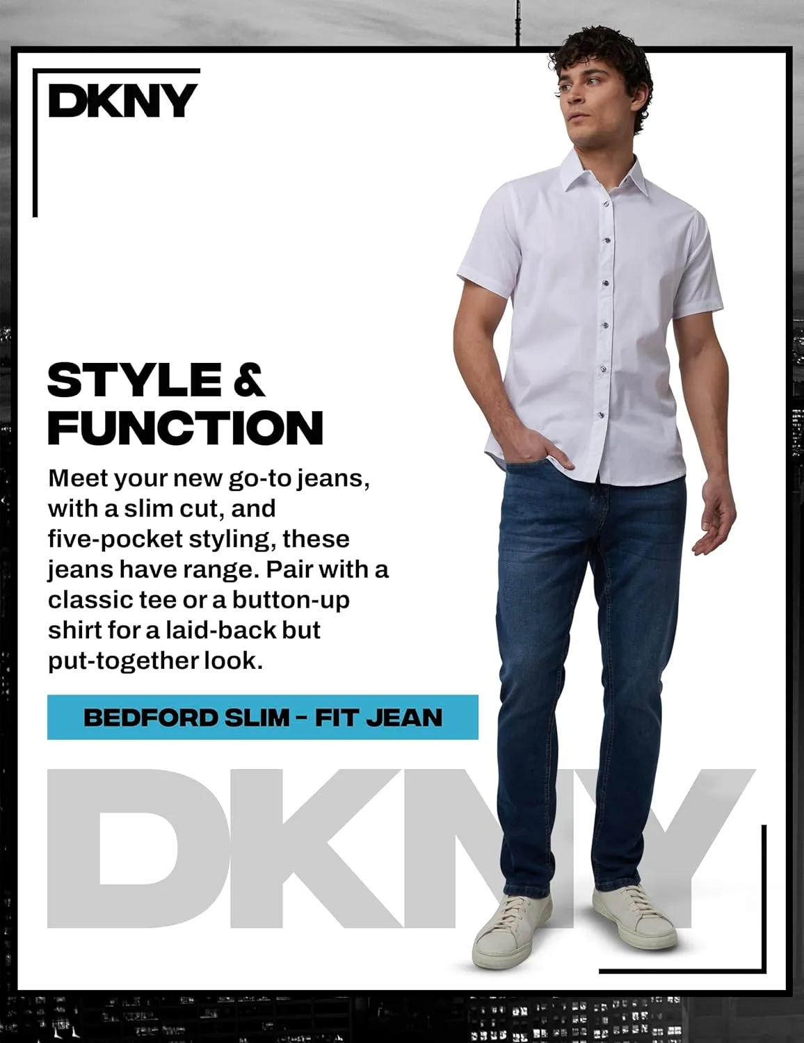 DKNY Men's Jeans - Bedford Stretch Denim Slim Fit Jeans for Men