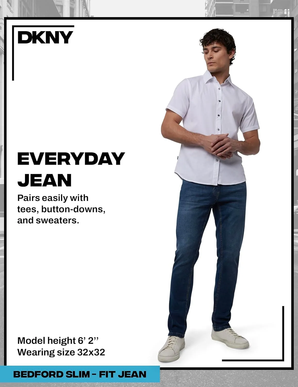 DKNY Men's Jeans - Bedford Stretch Denim Slim Fit Jeans for Men