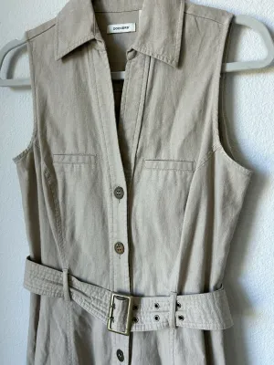 Dockers Linen-Blend Button-Up Dress (Small)