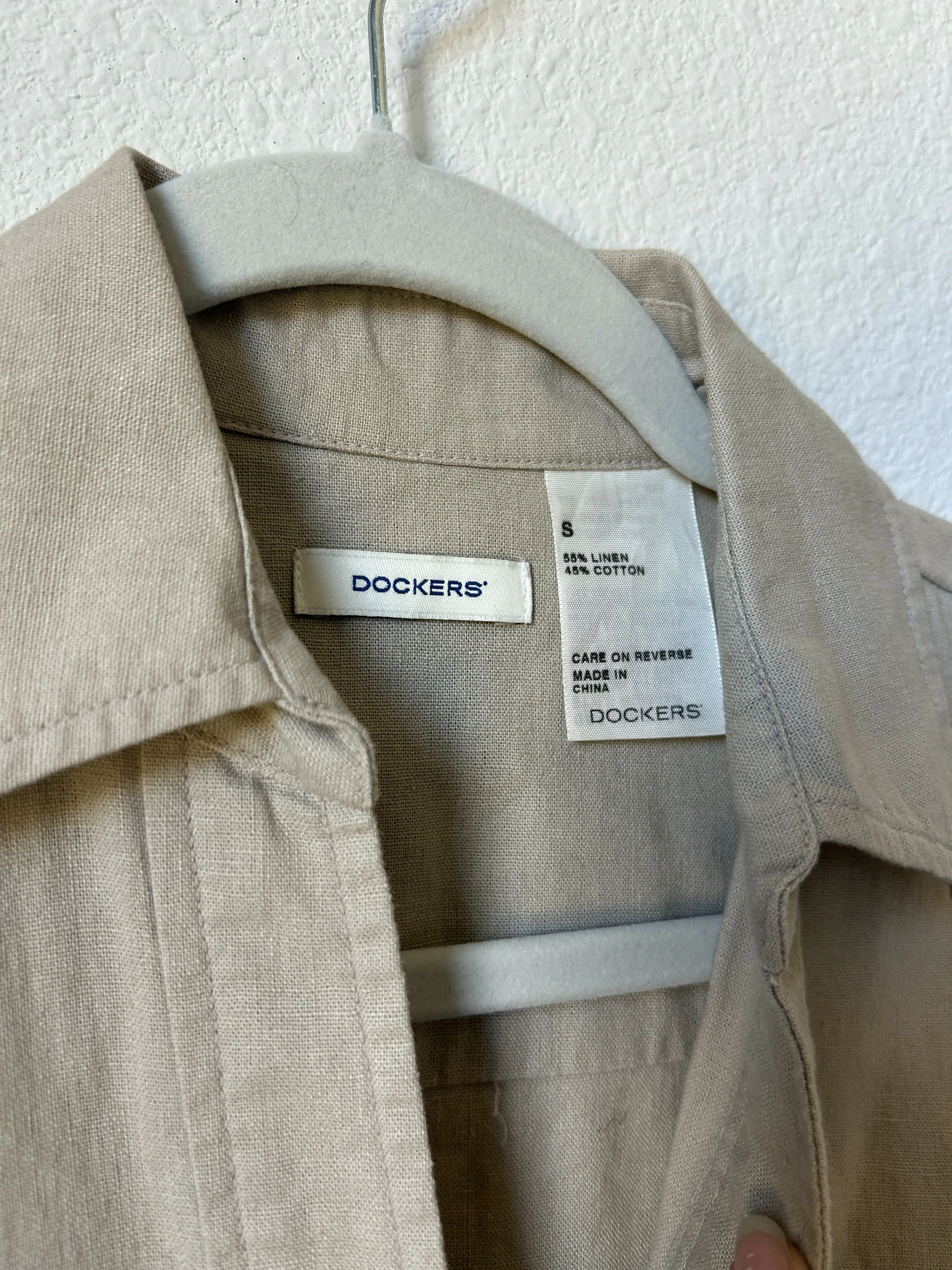 Dockers Linen-Blend Button-Up Dress (Small)