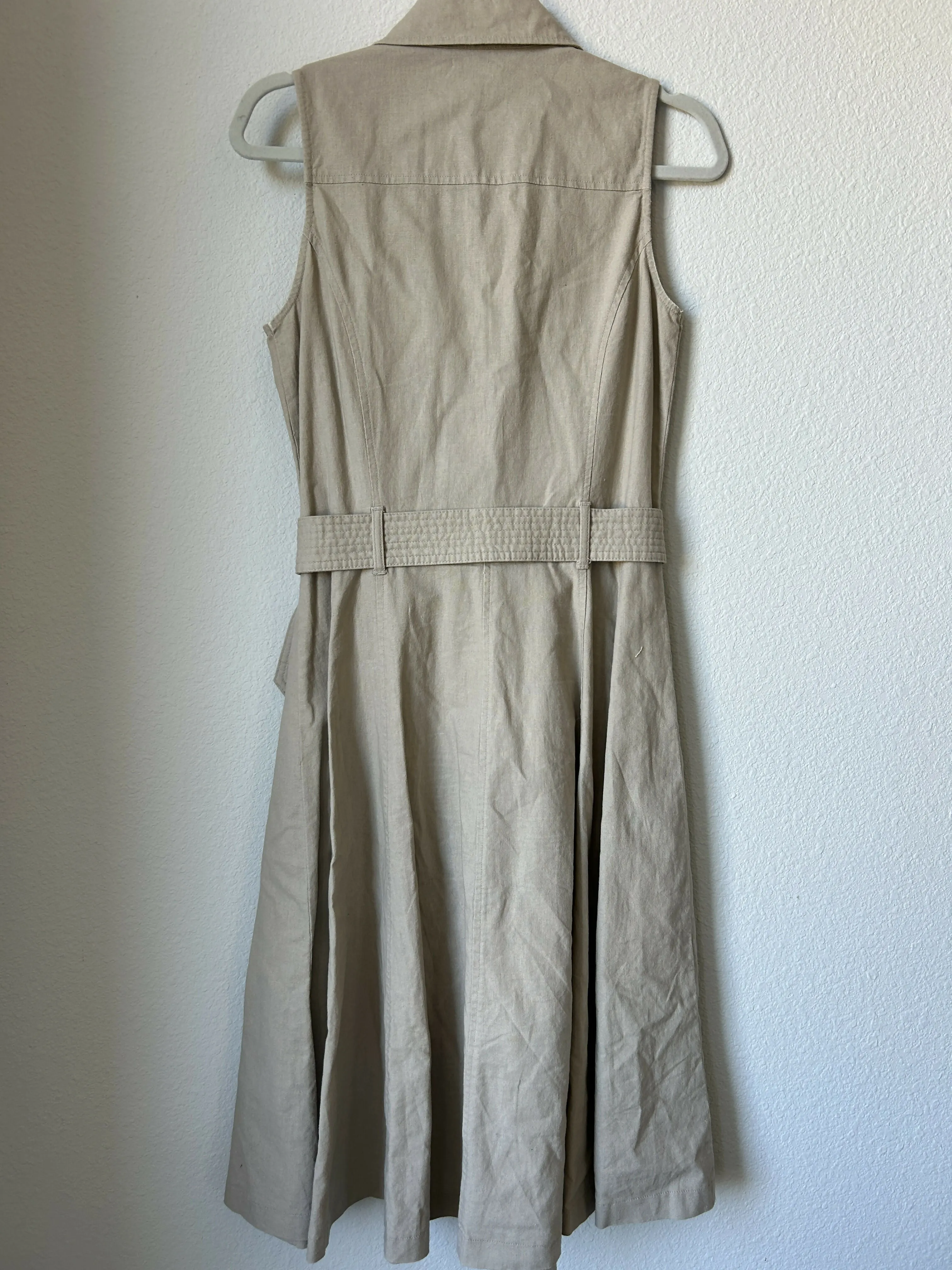 Dockers Linen-Blend Button-Up Dress (Small)