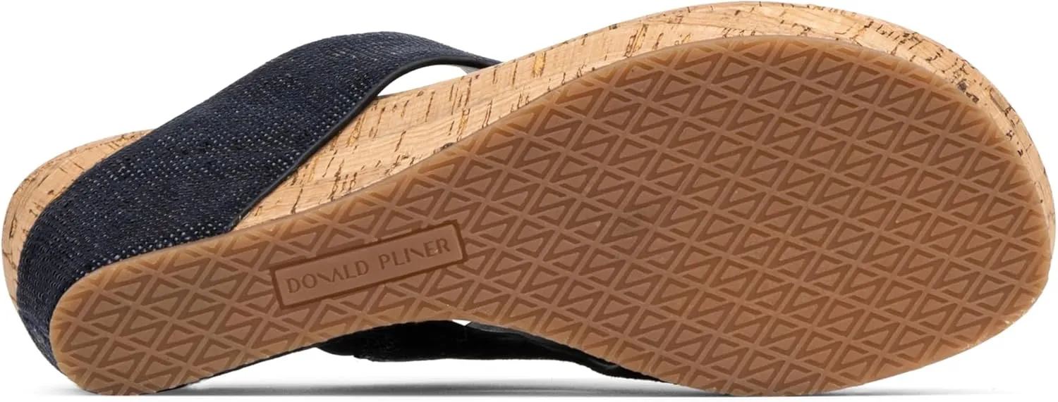 Donald J Pliner Women's Gyer Sandal – Distressed Metallic Leather Upper Wedge