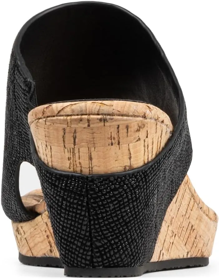 Donald J Pliner Women's Gyer Sandal – Distressed Metallic Leather Upper Wedge