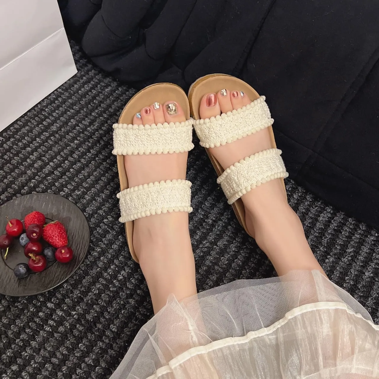 Double Belt Platform Sandals Wooden Clogs for Women Boho Bohemia Comfortable Slides Comfy Comfort Casual Cute Kawaii Fashion Trendy Shoes Beach Rave Summer
