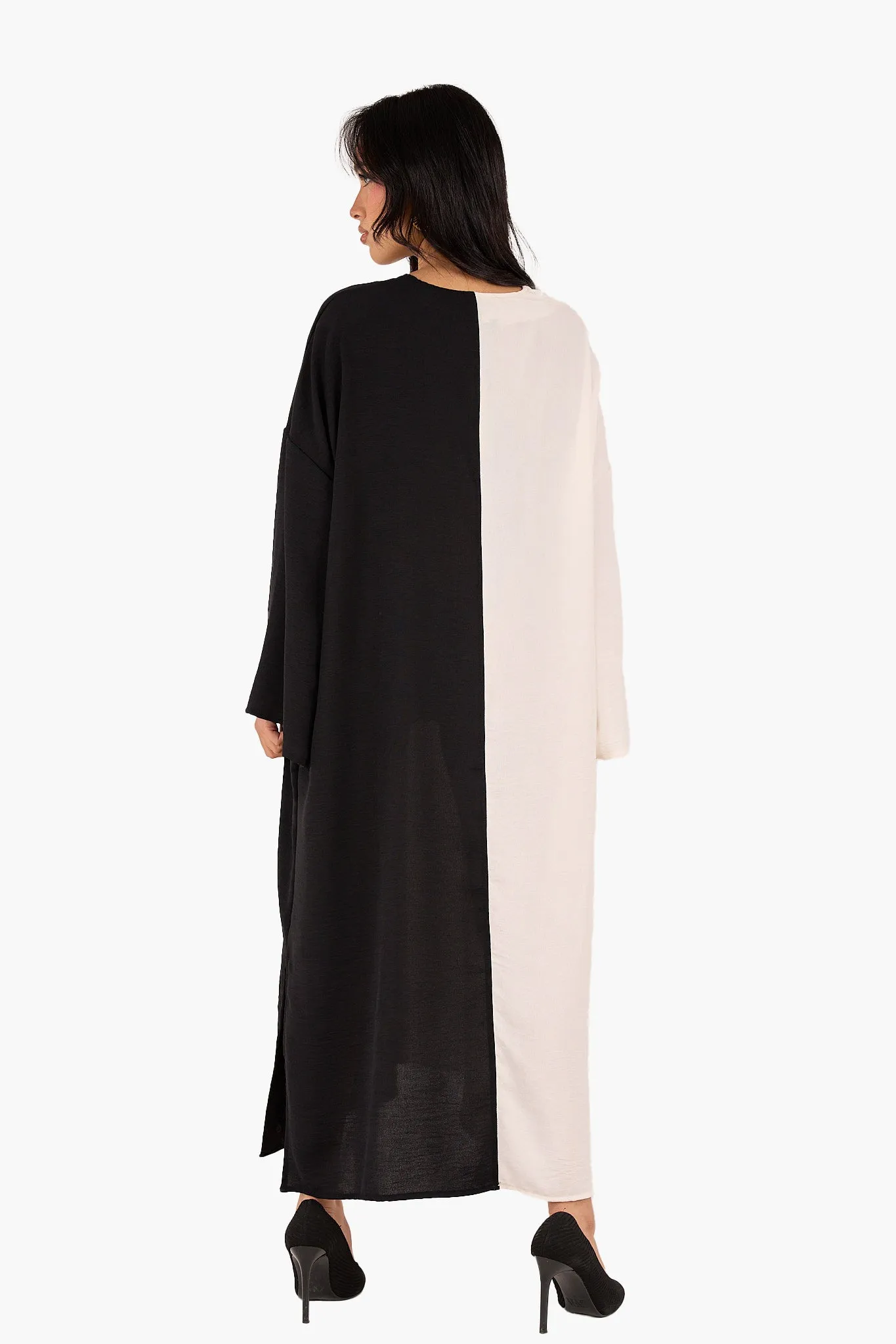 Dual Tone V-Neck Dress