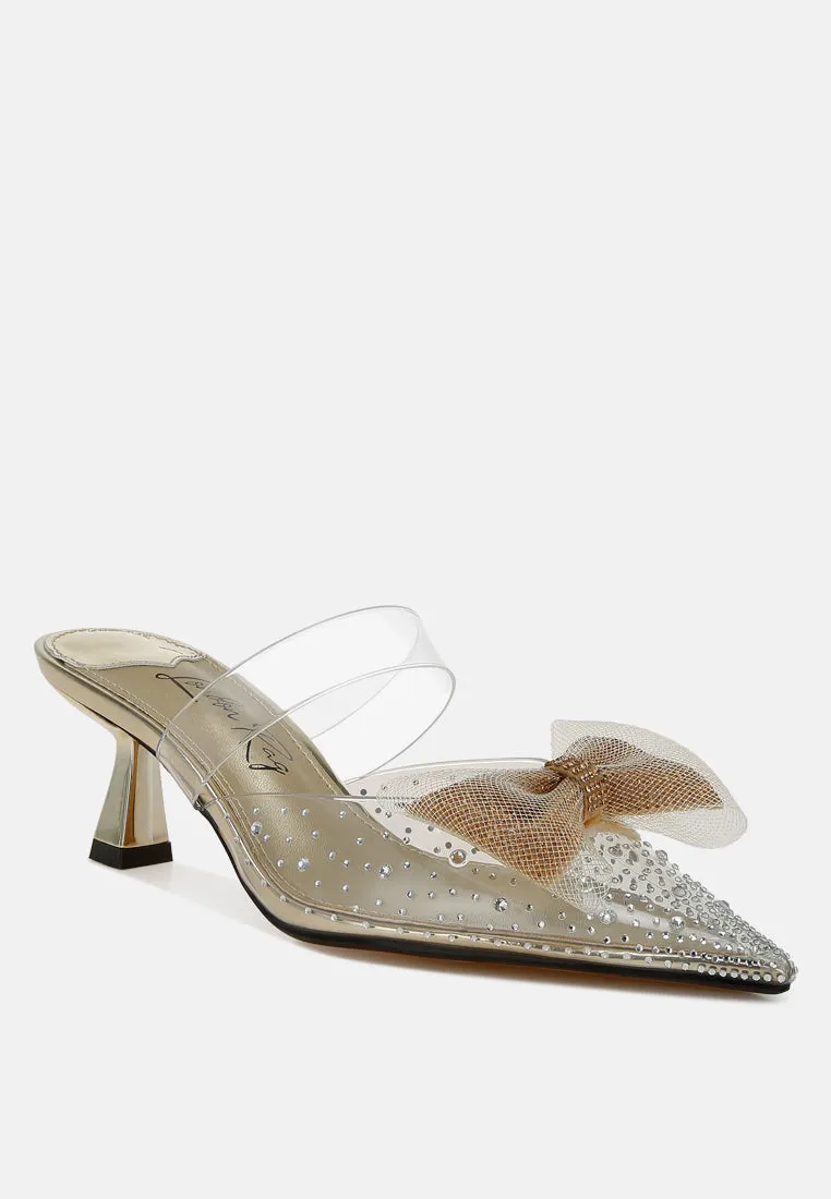 Embellished Bow Kitten Heels by RUW