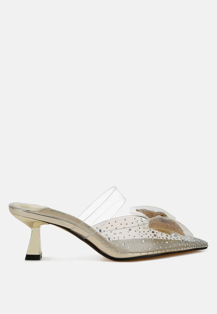 Embellished Bow Kitten Heels by RUW