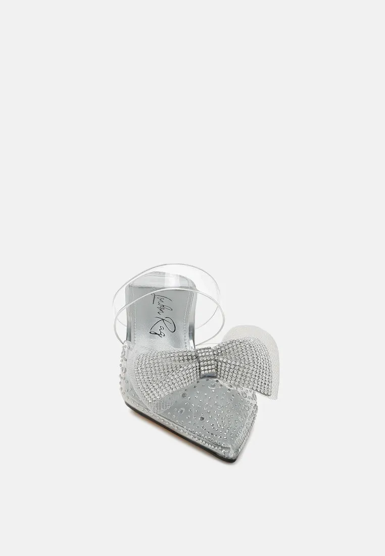 Embellished Bow Kitten Heels by RUW