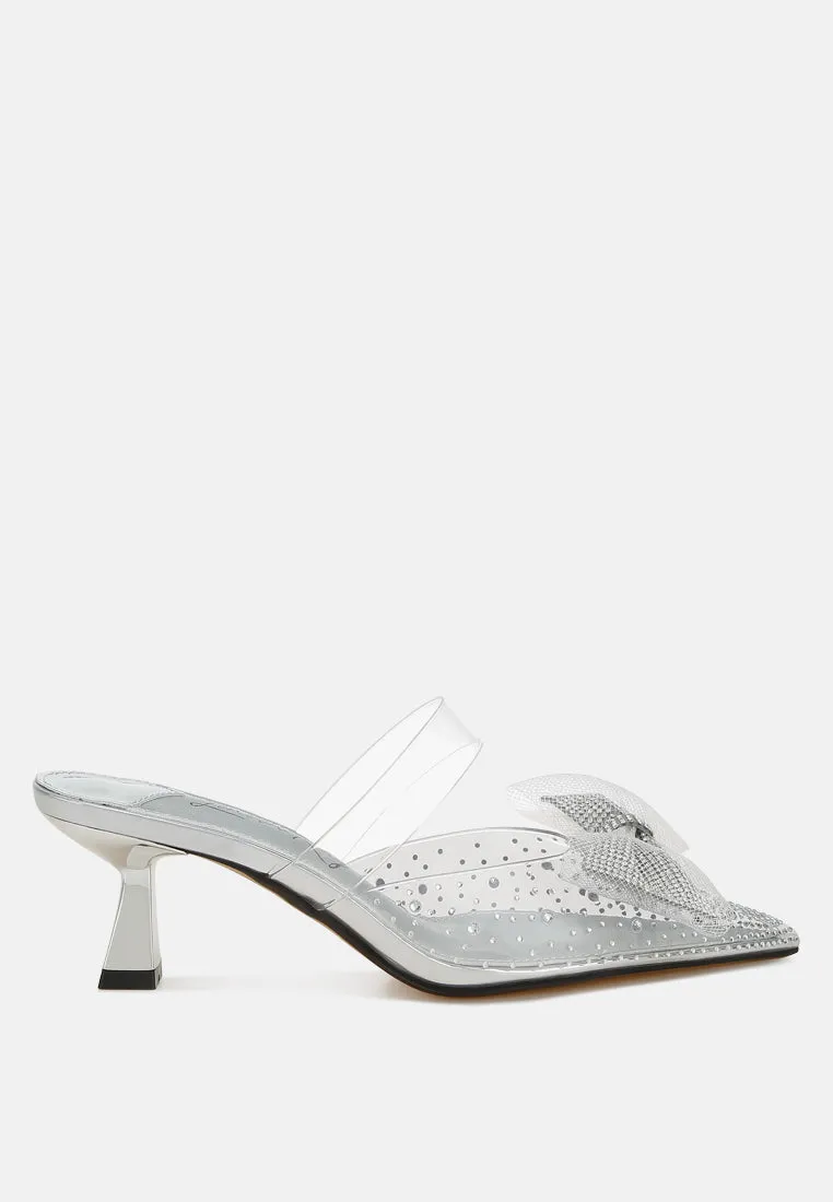 Embellished Bow Kitten Heels by RUW