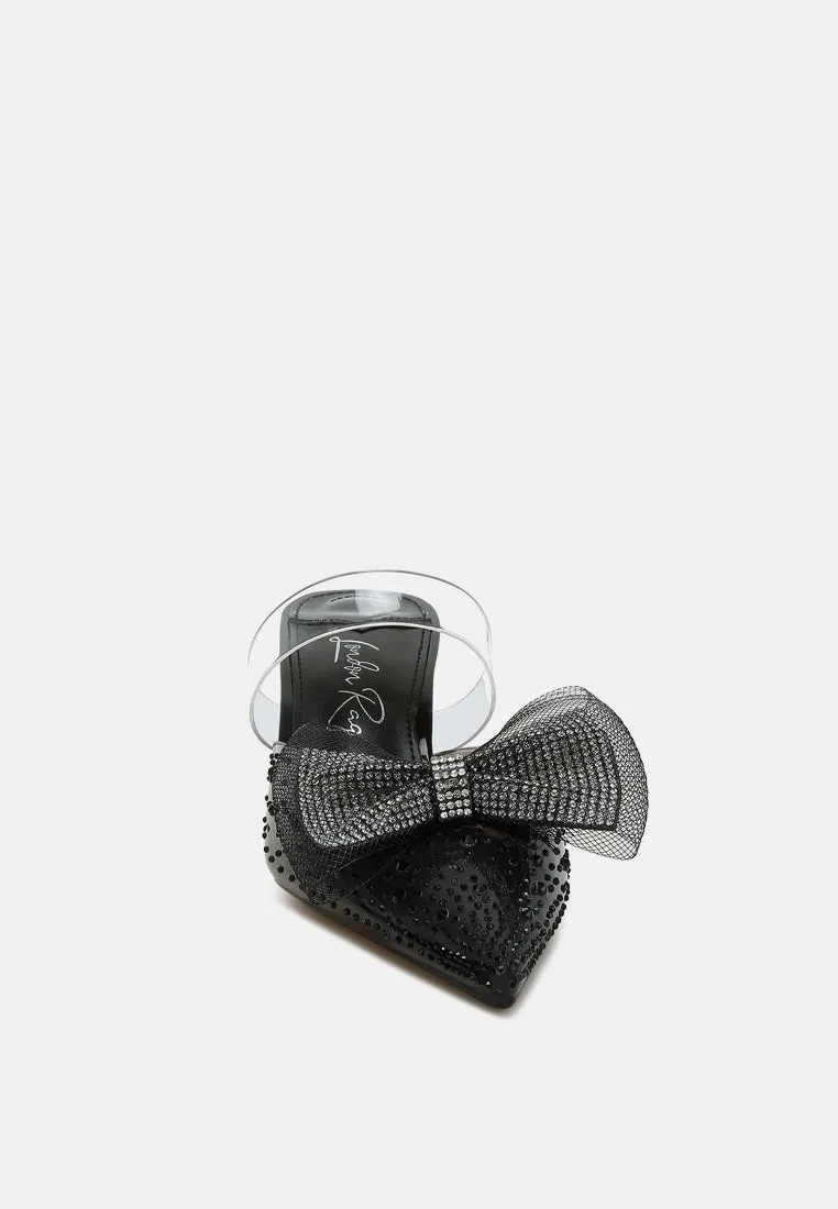 Embellished Bow Kitten Heels by RUW