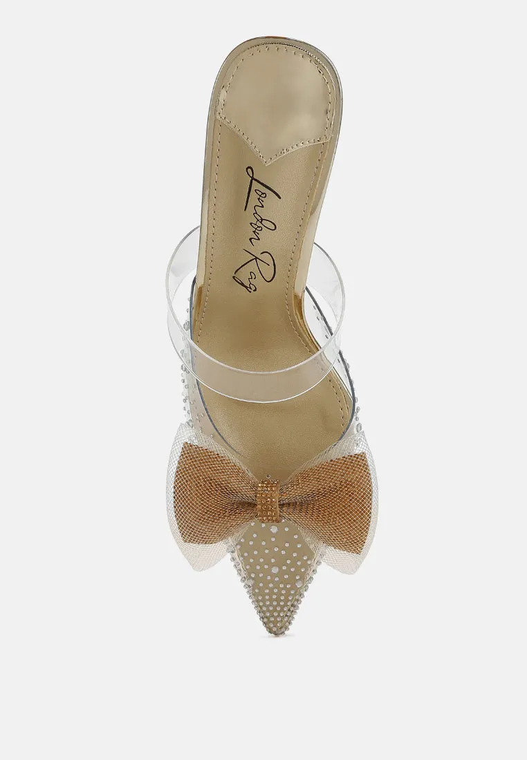 Embellished Bow Kitten Heels by RUW