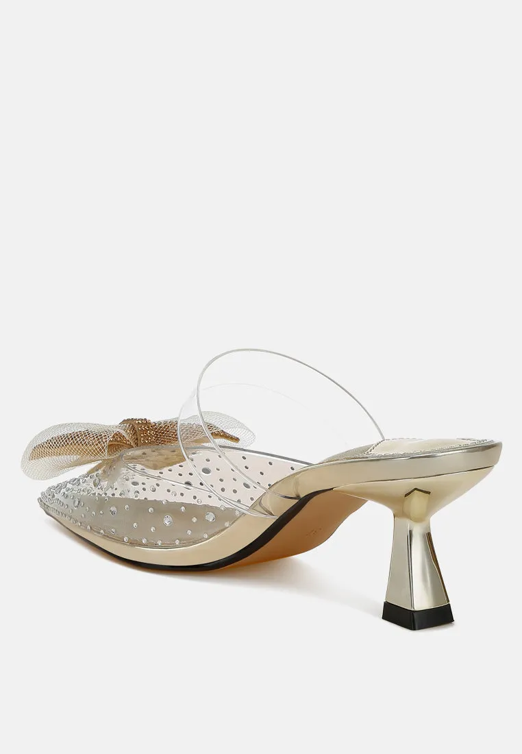 Embellished Bow Kitten Heels by RUW