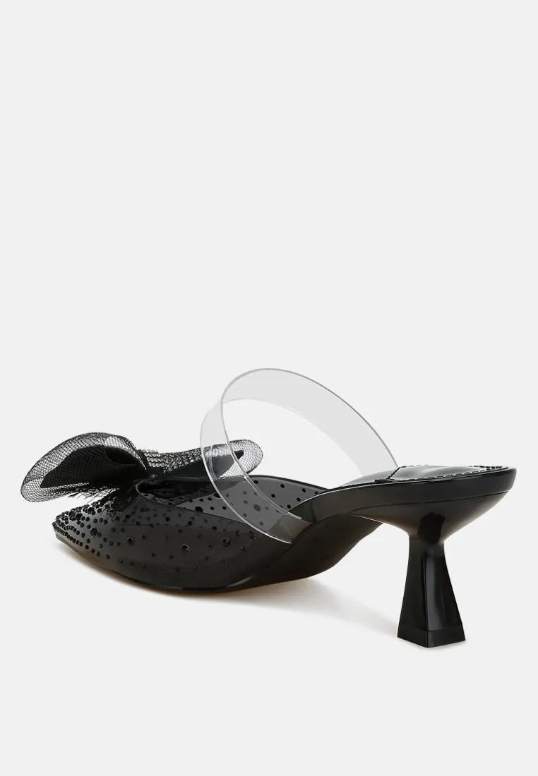 Embellished Bow Kitten Heels by RUW