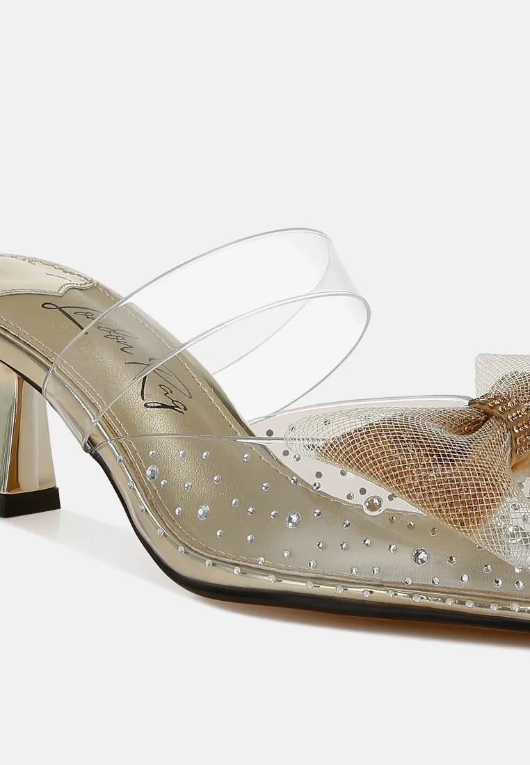 Embellished Bow Kitten Heels by RUW