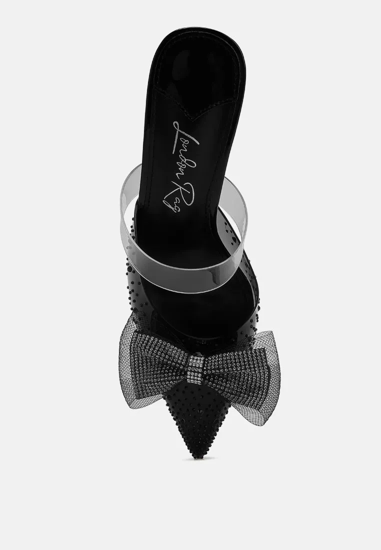 Embellished Bow Kitten Heels by RUW
