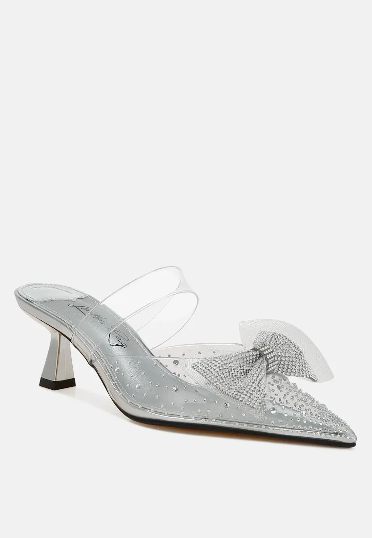Embellished Bow Kitten Heels by RUW