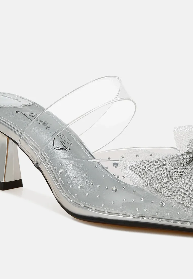Embellished Bow Kitten Heels by RUW