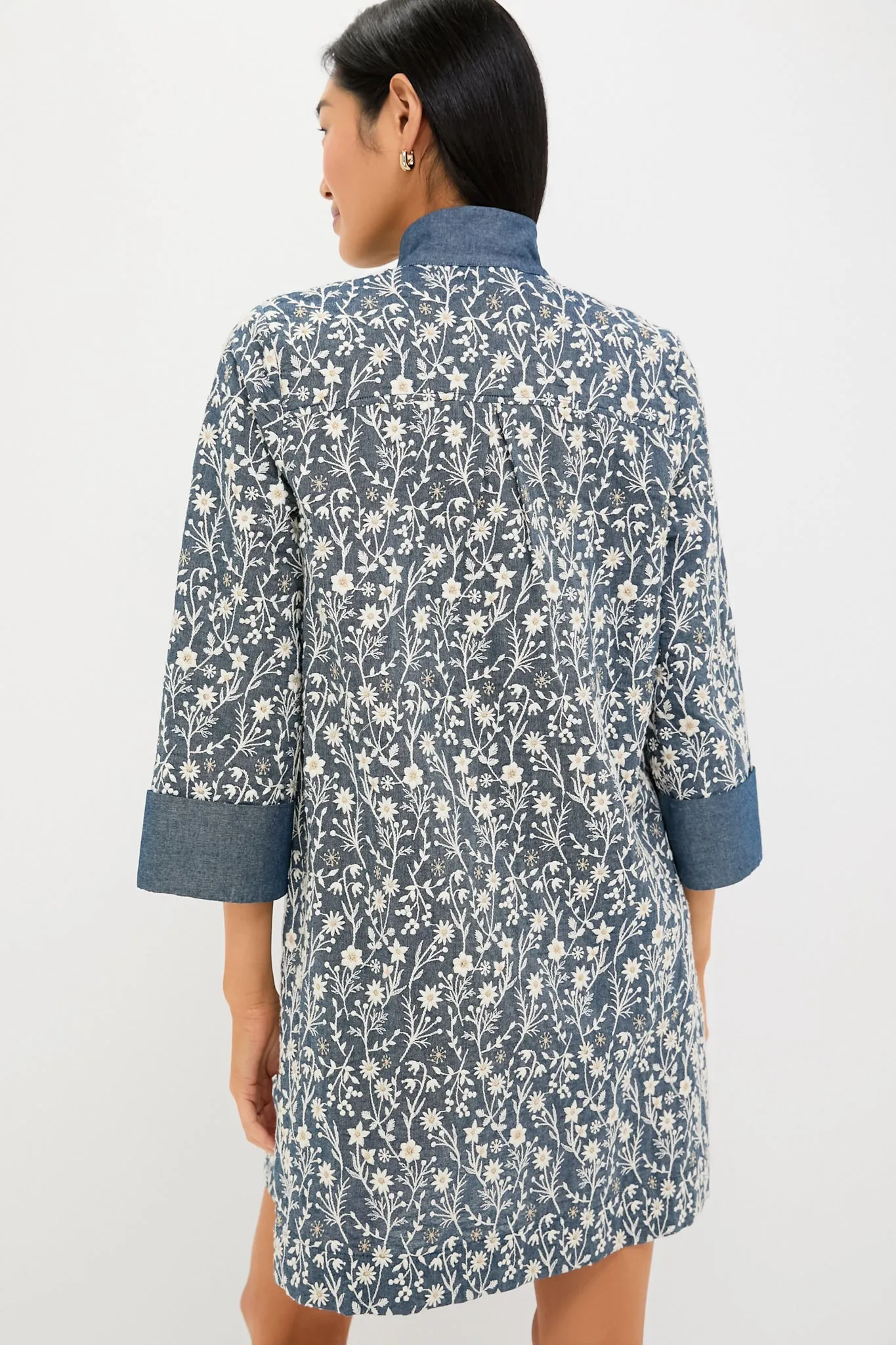 Embroidered Chambray Wildflower Meadows Megan Dress