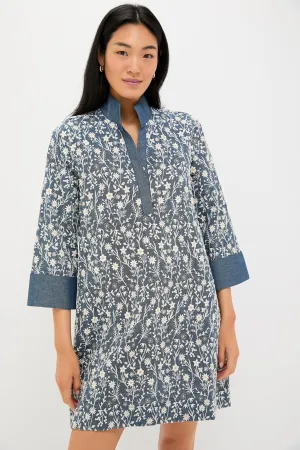 Embroidered Chambray Wildflower Meadows Megan Dress