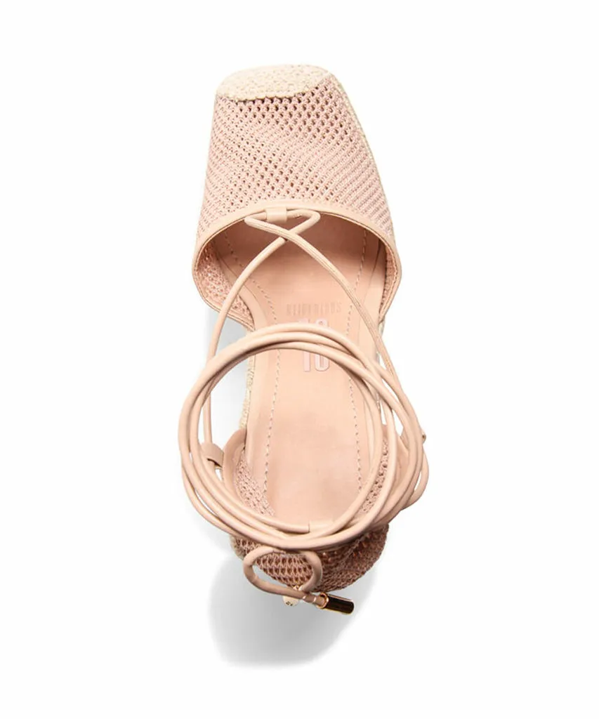 Espadrilhe Santa Lolla Amêndoa Amarração Salto Anabela