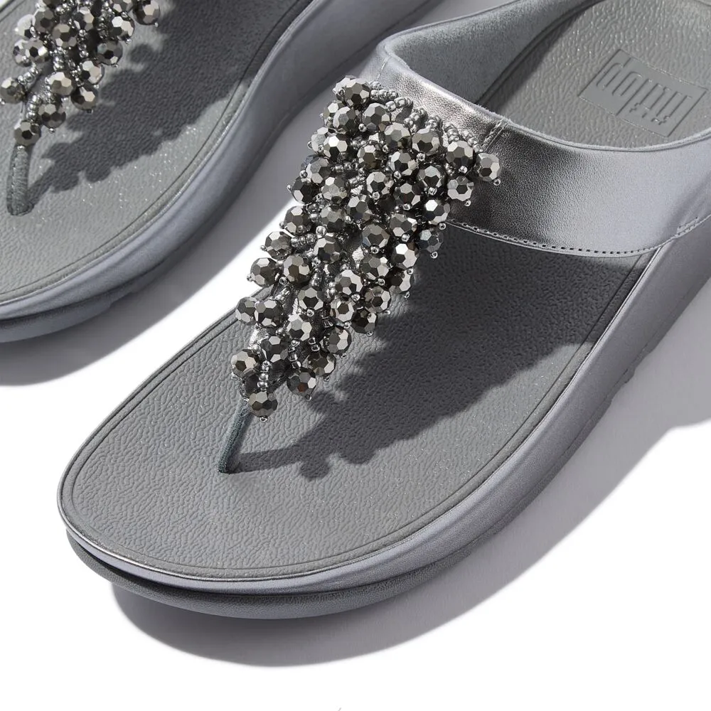 FitFlop Rumba Beaded Sandals - Silvereen