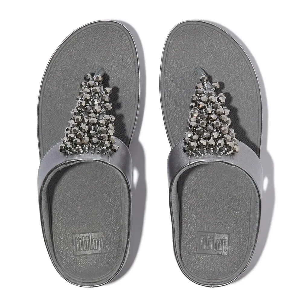 FitFlop Rumba Beaded Sandals - Silvereen