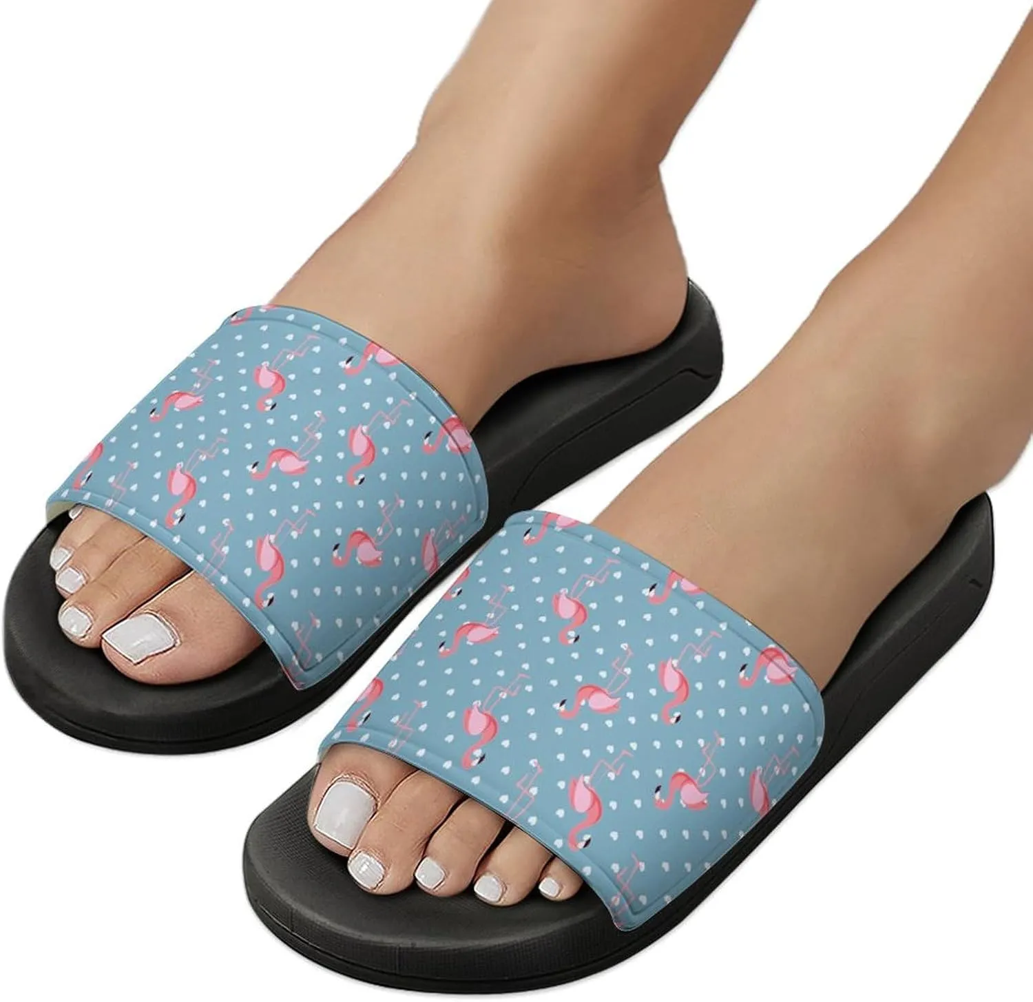 Flamingo PVC Home Slippers Men Womans Non Slip Bathroom Open Toe Shoes Lightweight Outdoor Sandals Summer Beach Slides