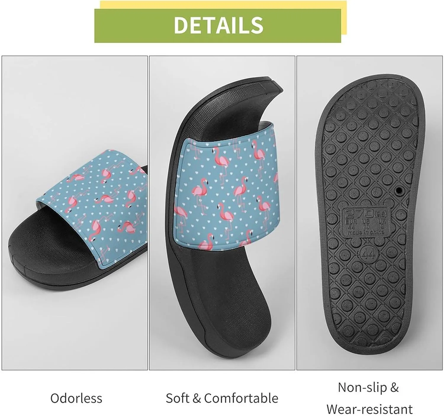 Flamingo PVC Home Slippers Men Womans Non Slip Bathroom Open Toe Shoes Lightweight Outdoor Sandals Summer Beach Slides