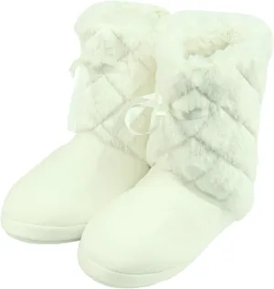 Forfoot Slippers Womens Indoor Slipper Boots for Ladies Girls with Knitted Upper and Bow