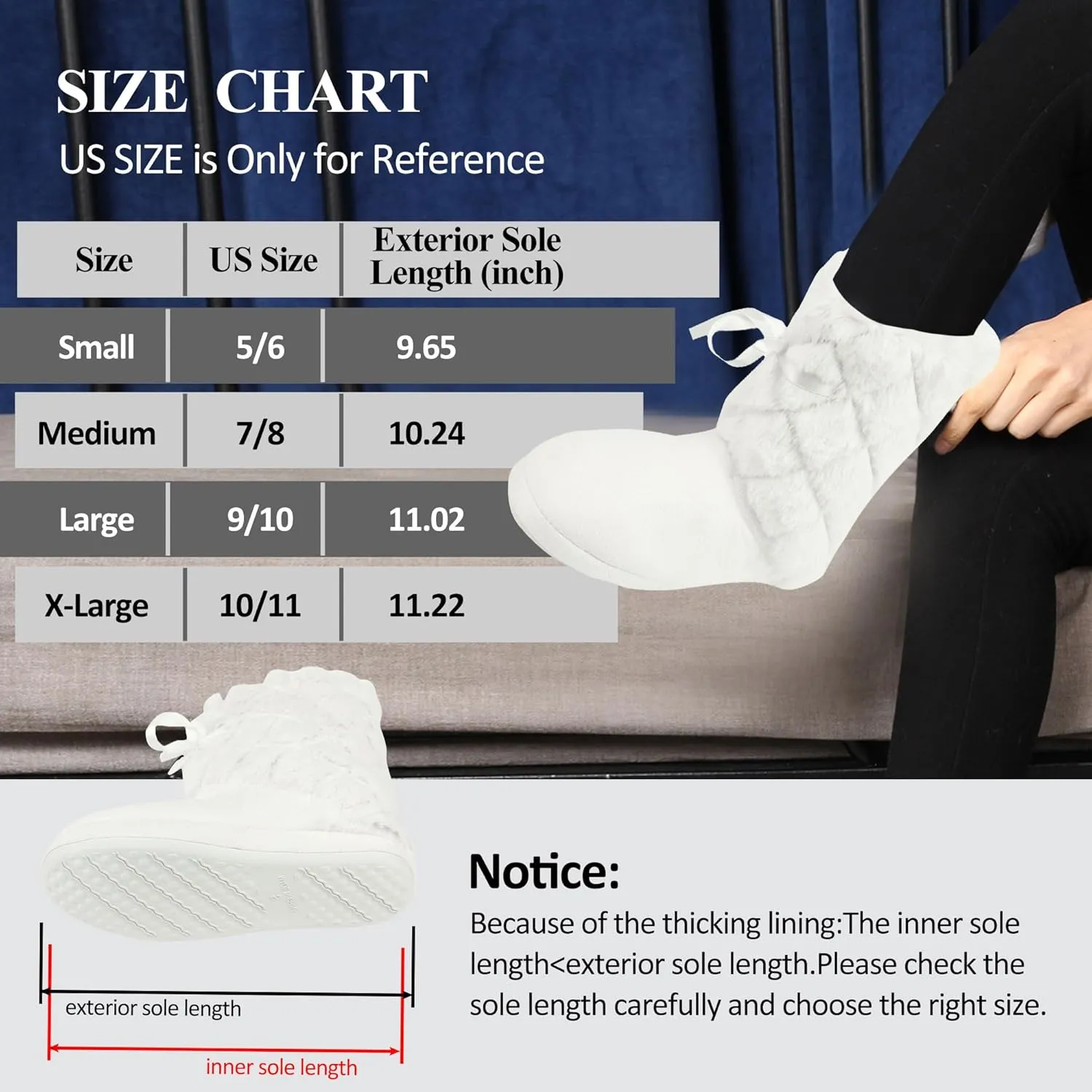 Forfoot Slippers Womens Indoor Slipper Boots for Ladies Girls with Knitted Upper and Bow