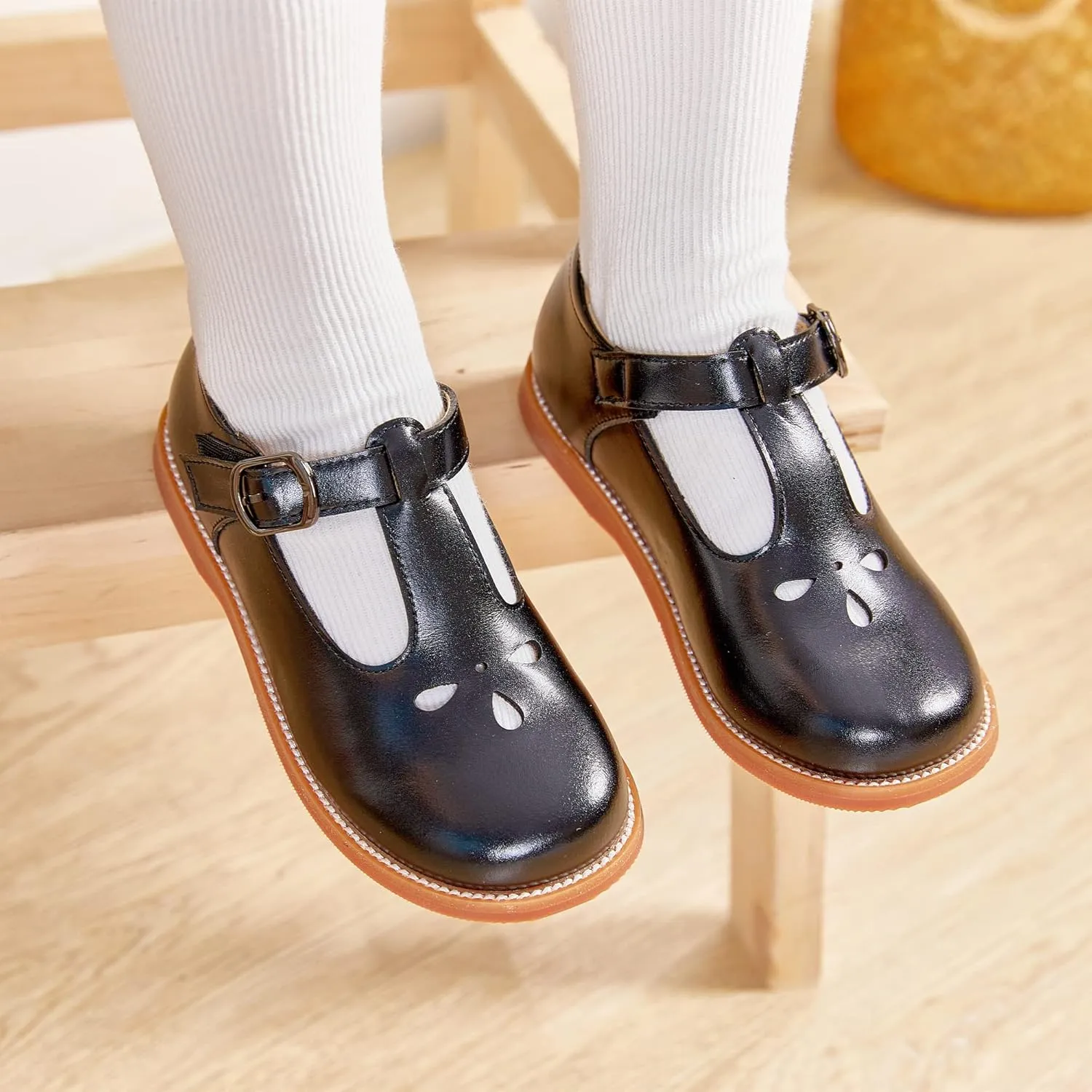 GINFIVE Toddler Little Girls Mary Janes Flats Girls Dress Shoes Kids Shoes