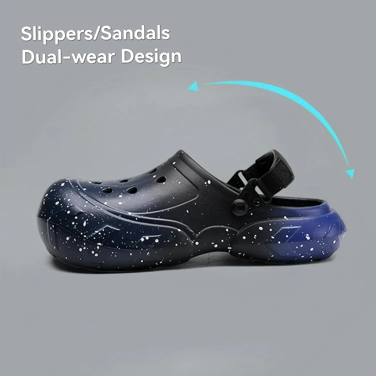Gradient Color Slippers for Couples Clogs with Hole 2-in-1 Flip-Flop Design Lightweight EVA Durable Anti-Slip Soles Outdoor Travel Beach Sandals Indoor Shower Sandals