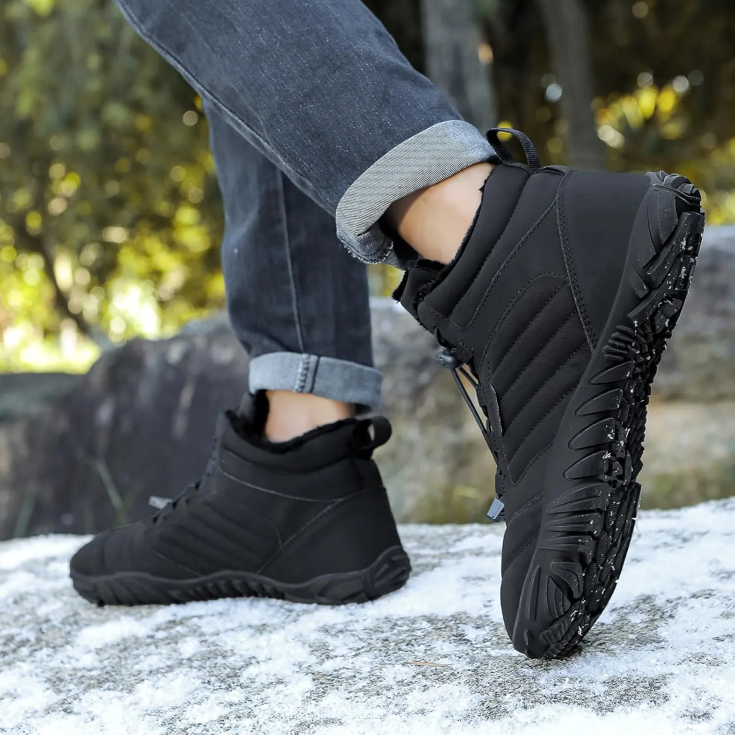 Grounded Winter Footwear for Women, Hike Winter Footwear Barefoot Womens,Wide Toe Box Shoes Waterproof Boots Sneakers
