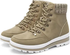 HYPOCRUTE Winter Snow Boots for Women Water Resistant Hiking Work Boots Women’s Snow Ankle Boots Comfortable Outdoor Shoes
