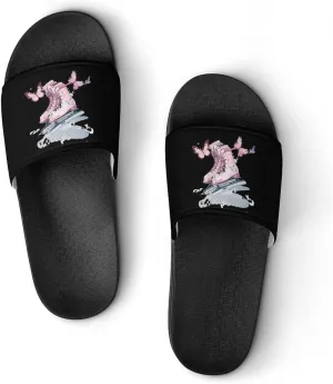 Ice Skate Figure Skating Skater Home Slippers Non-Slip PVC Shower Slippers Open Toe Sandals for Men Women
