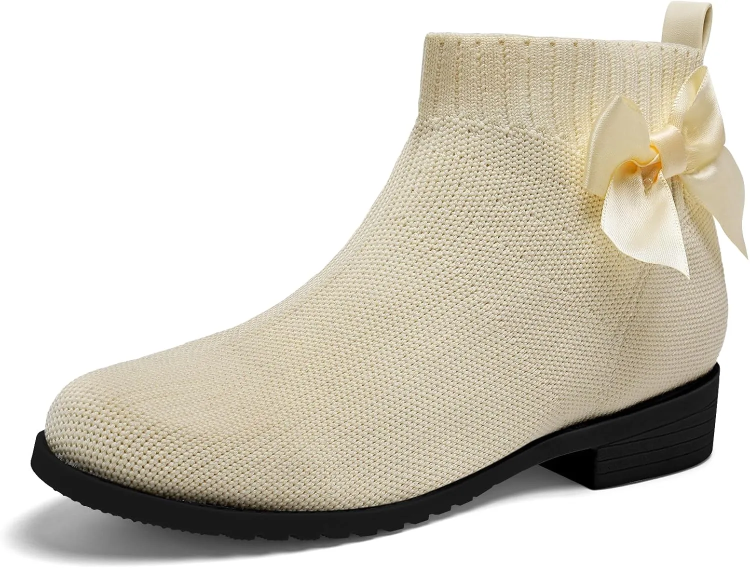 IceUnicorn Girls Chelsea Boots Knit Sock Ankle Boots Slip On Short Booties Girls Low Heel Boots for Little Kid/Big Kid
